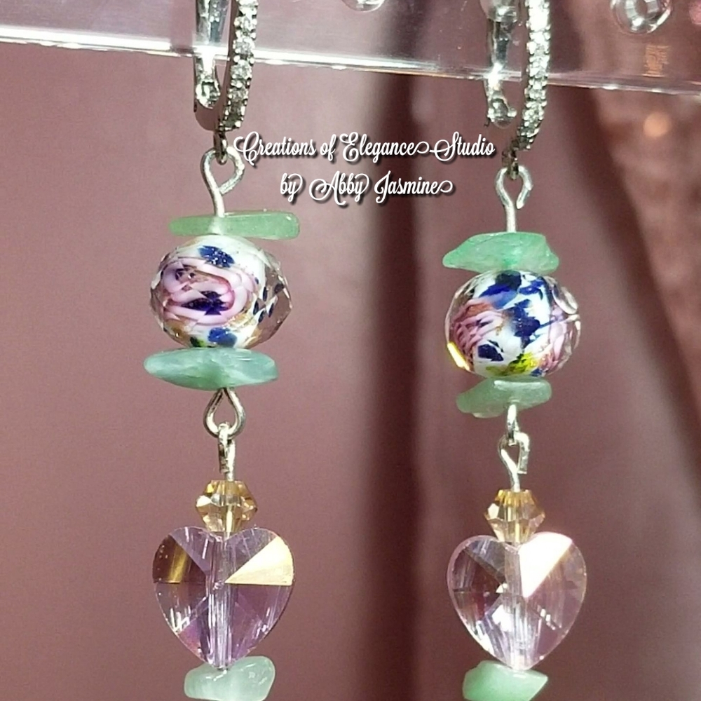 Handmade Earrings 925 Sterling Silver Aventurine